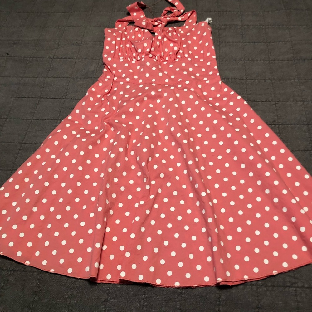 Retro pink polka dot dress